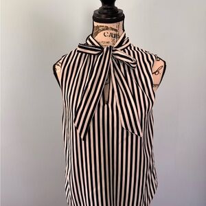 Chic Black and White Striped Women's Blouse
